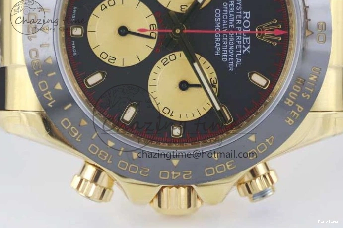 MiroTime 0517 Daytona 116518 TWF 1:1 Best Edition 904L Steel Black Gold Dial on Oysterflex Strap A Comfortable 2422